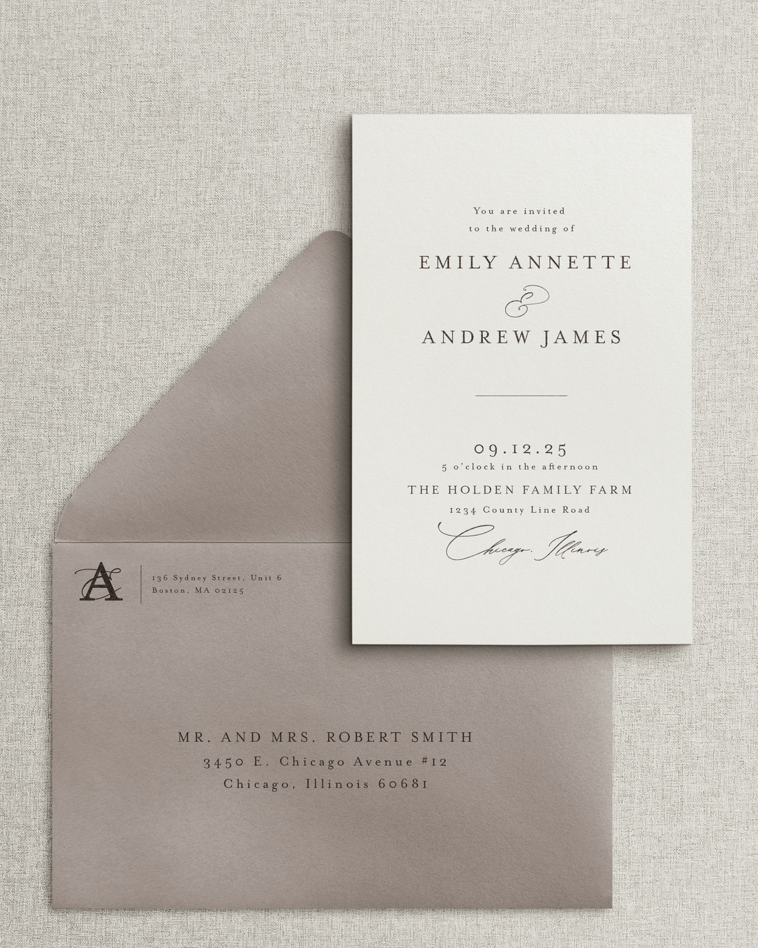 The Emily Invitation &amp; Envelope