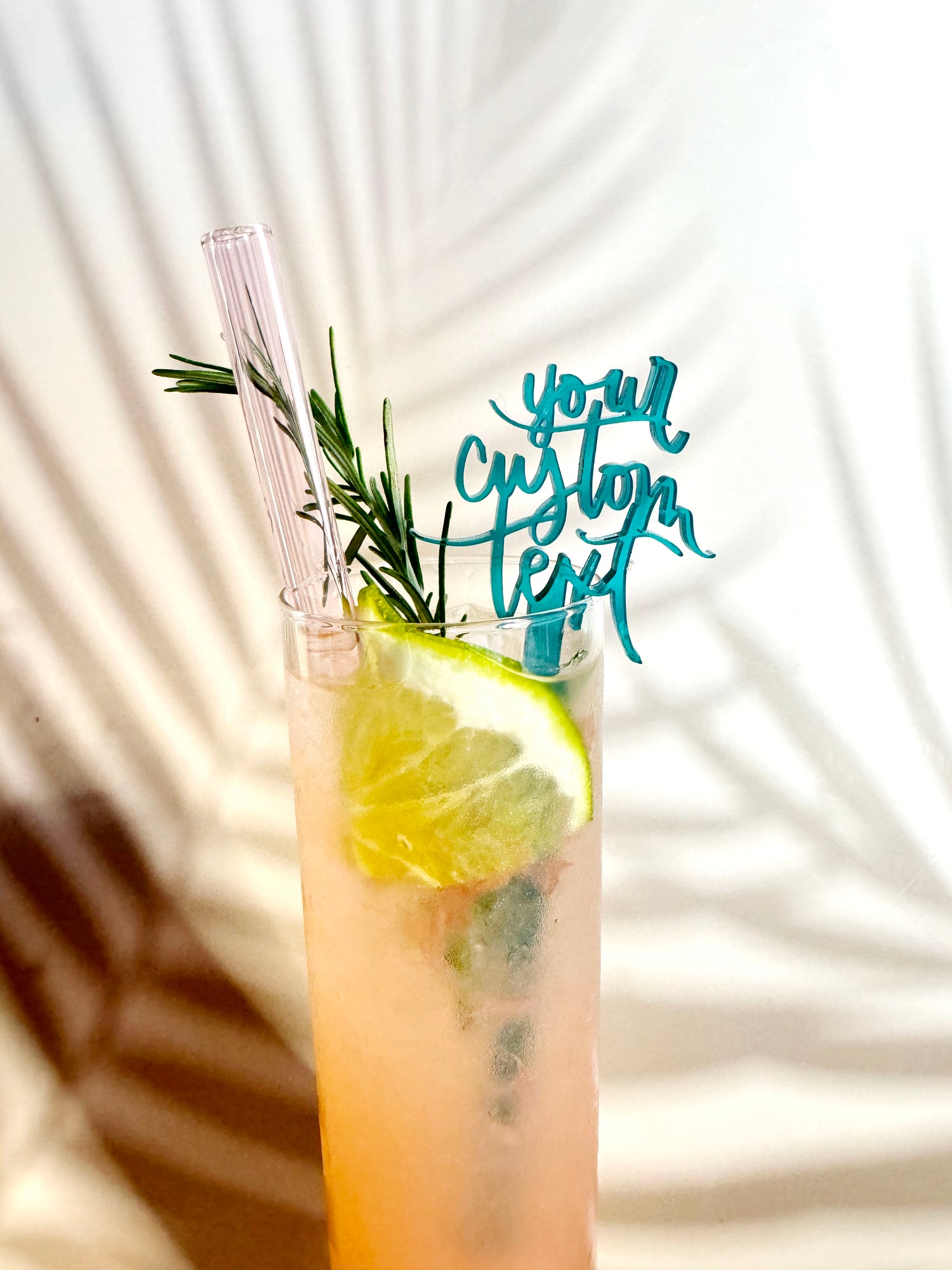 Personalized Hand-lettered Drink Swizzles