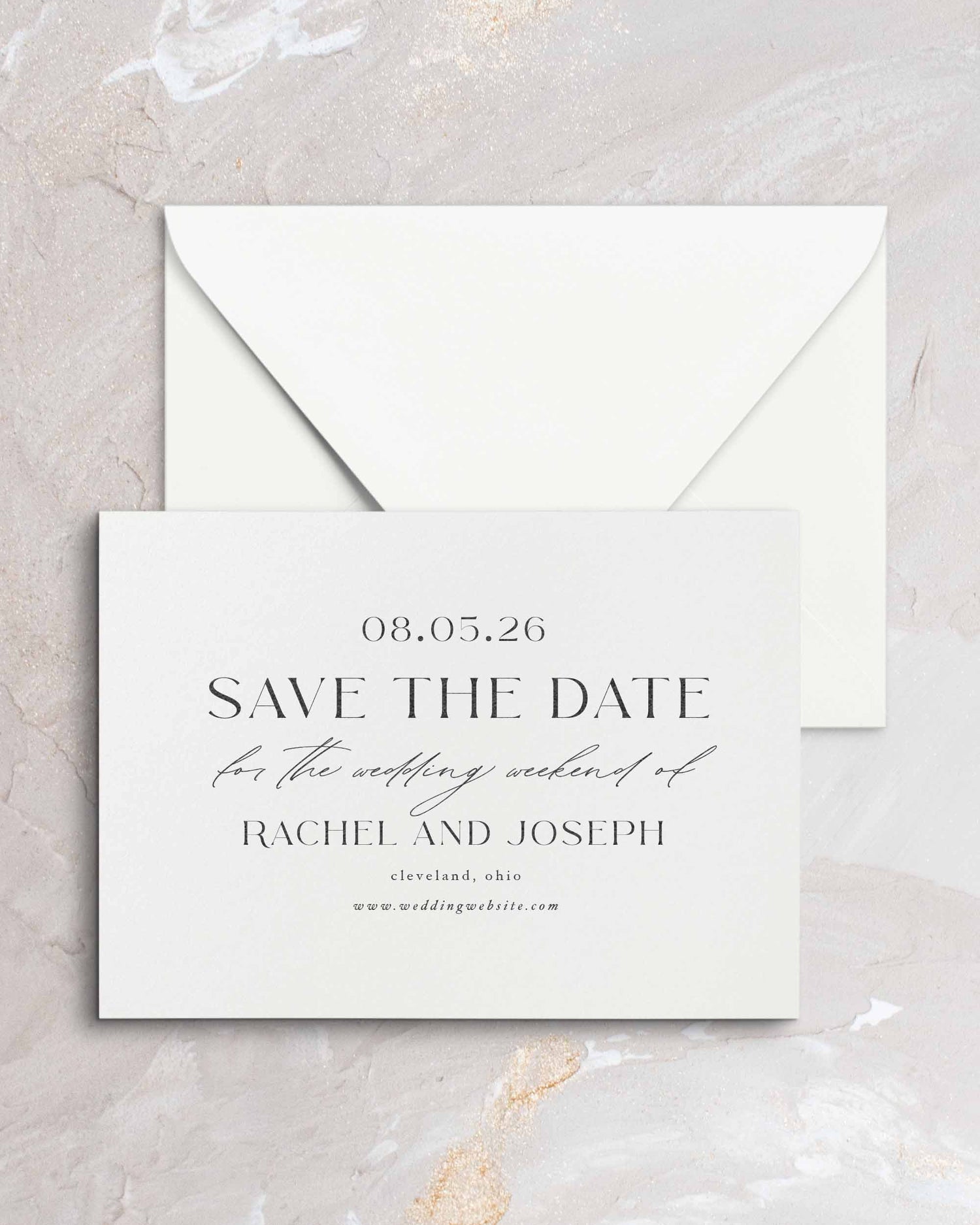 The Rachel Save The Date Card &amp; Envelope